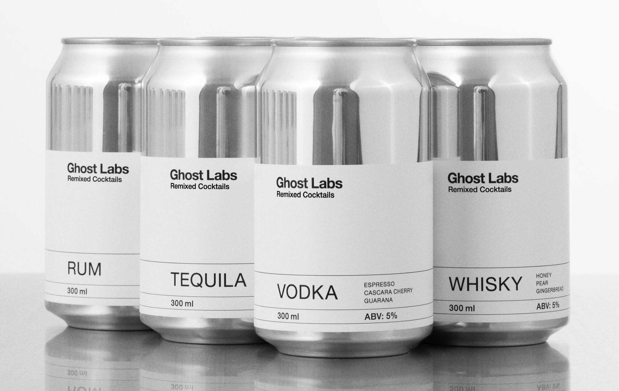 Rum, tequila, vodka, whisky RTDs