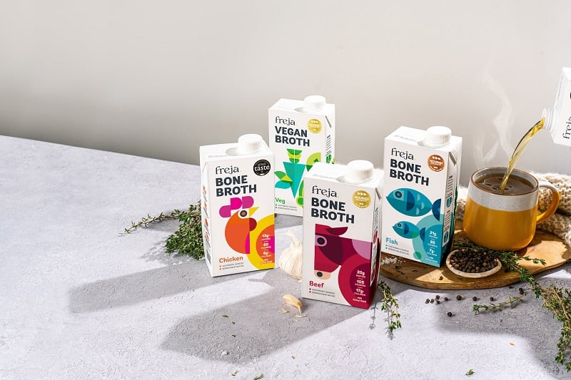 Norwegian bone broth maker Take Stock has rebranded as Freja