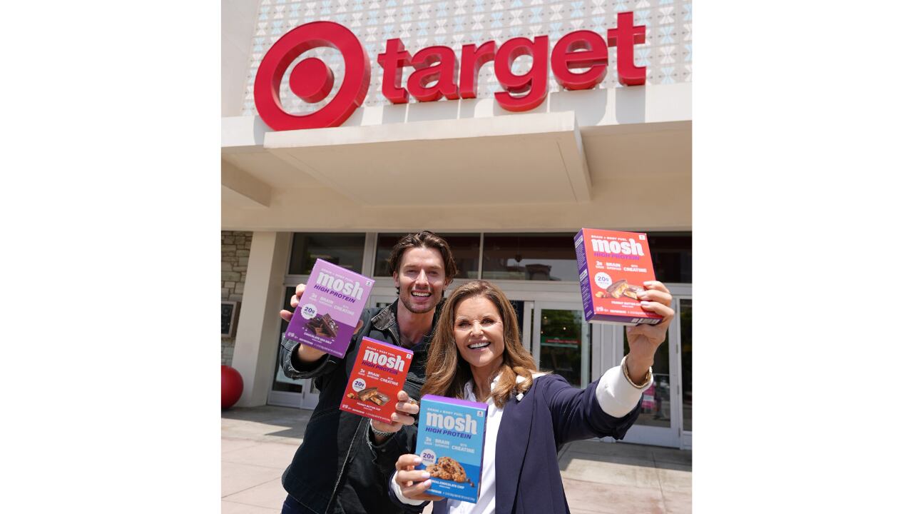 Mosh is a brain health and nutrition brand founded by Maria Shriver and her son, Patrick Schwarzenegger.