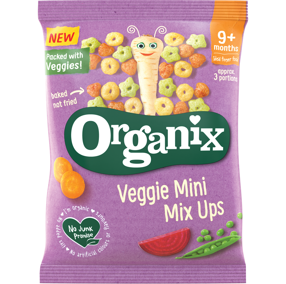 Organix Veggie Mini Mix Ups bring 'grown up flavours' to baby aisle 