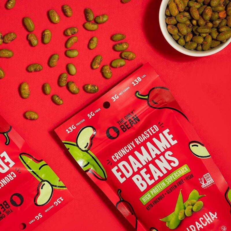 Dry roasted edamame snacks