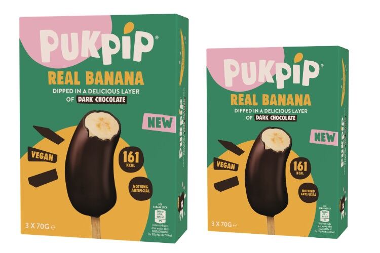 Pukpip real frozen bananas dipped in chocolate
