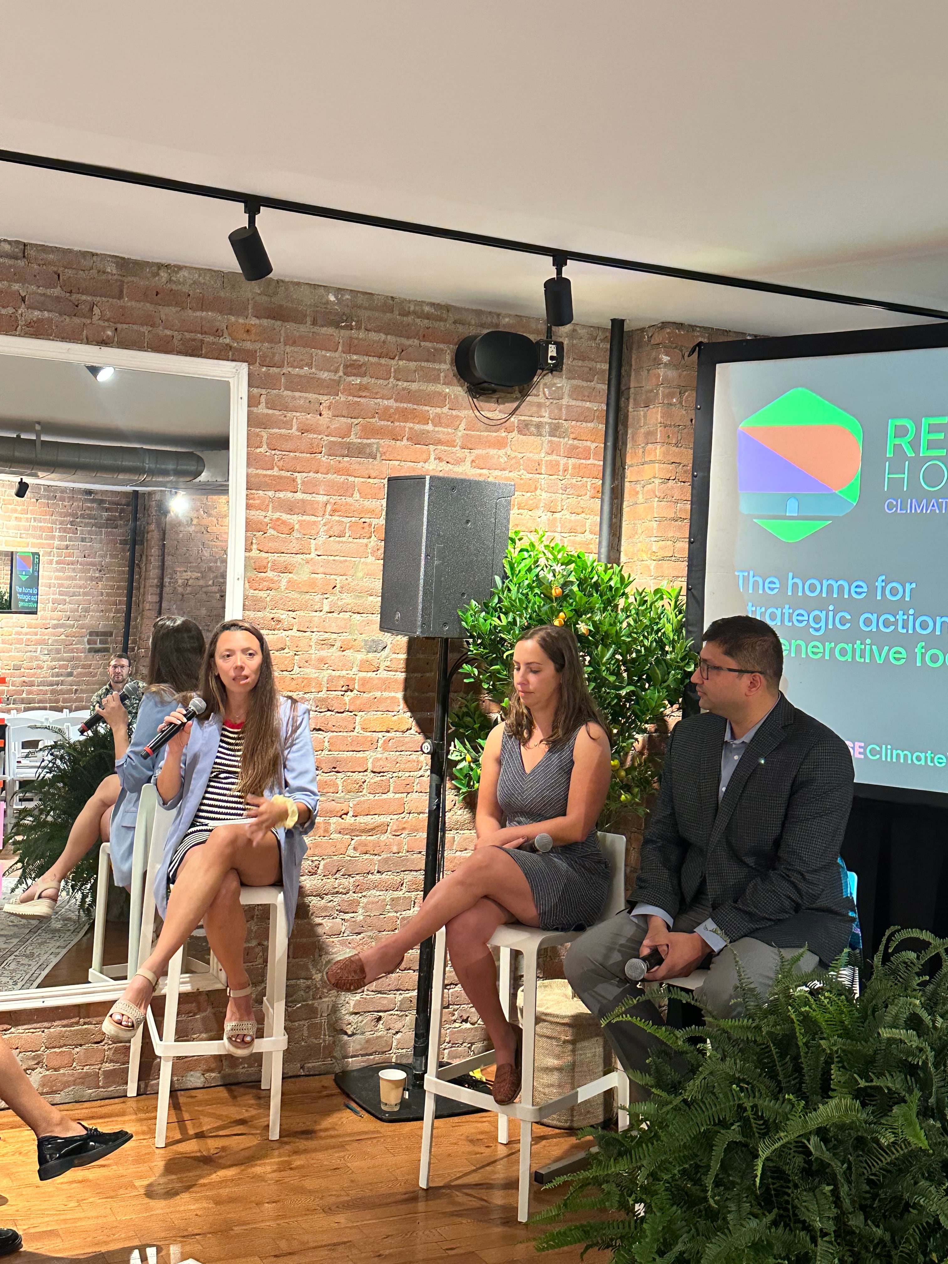 From left to right: Chiara Cecchini (Savor), Michelle Zackin (Round River Provisions) and Mohan Valluri (Alamance Foods)
