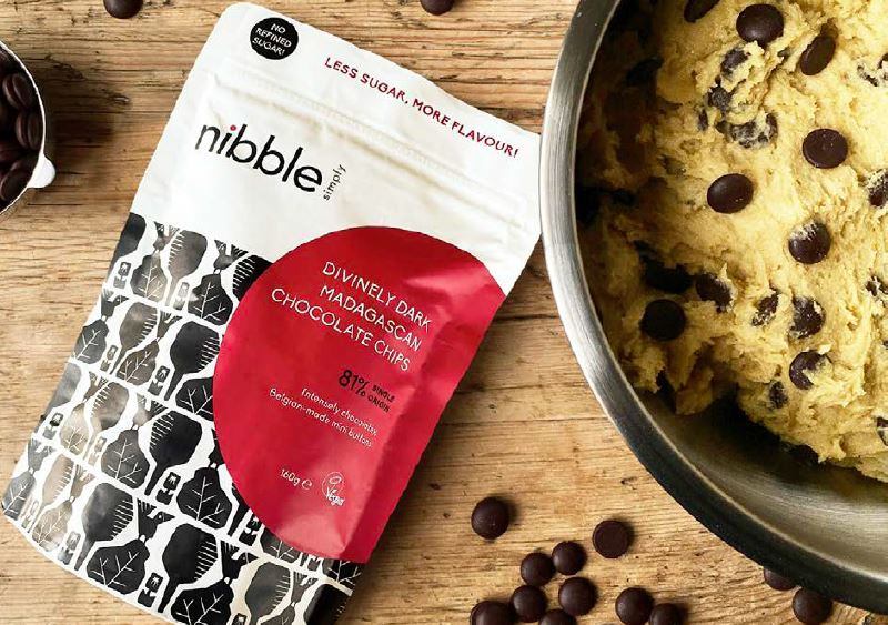 Nibble Simply low sugar vegan chocolate chips