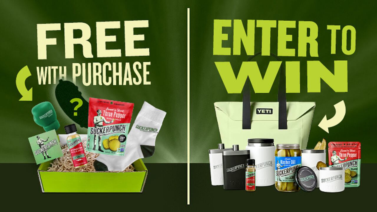 The emotional support pickle kits include a: pickle plush, three-pepper sweet-heat pickle pouch, spicy pickle juice shot and SuckerPunch branded socks, sticker and stress ball.