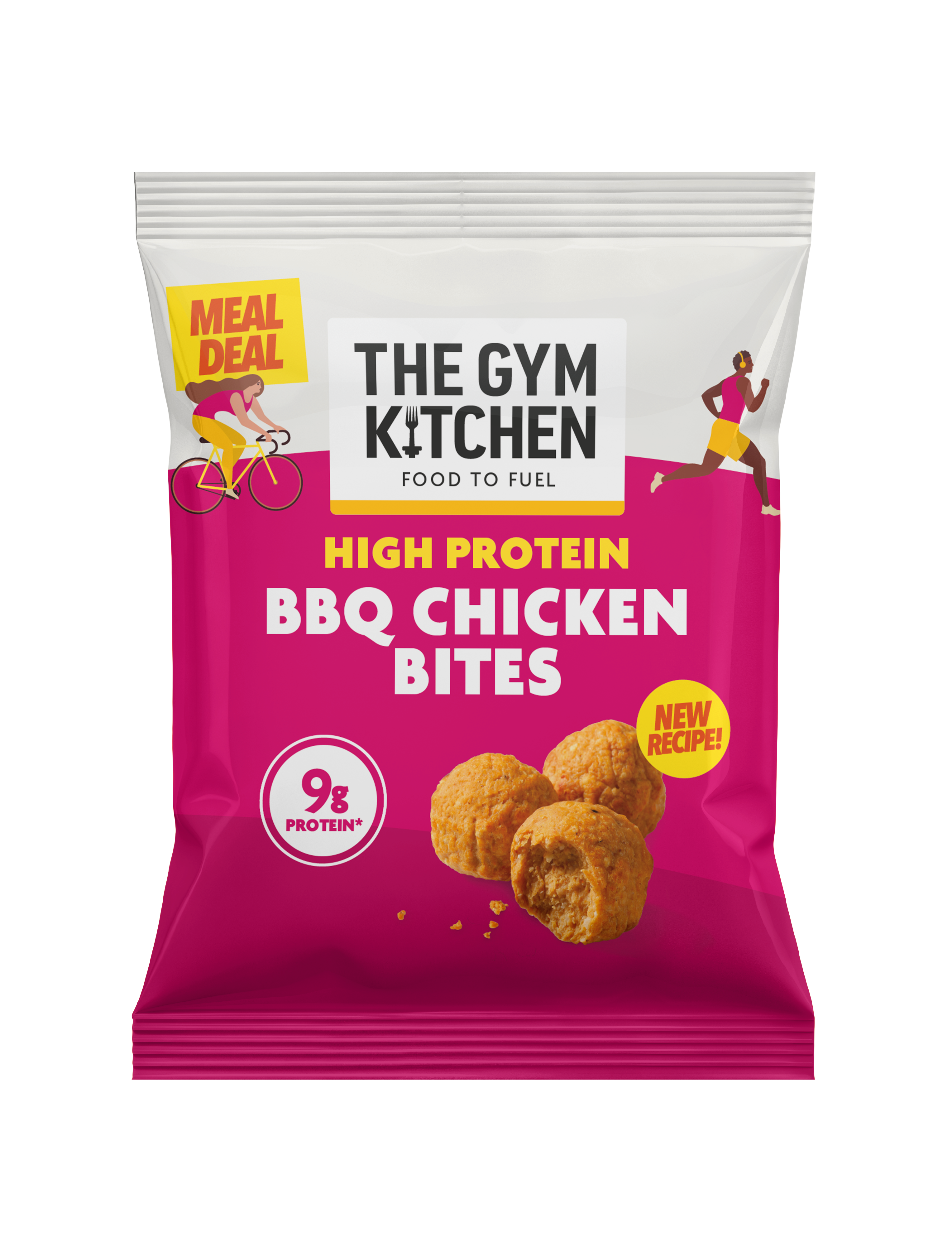 Packs of The Gym Kitchen Chicken Bites and Salted Caramel Yogurt.