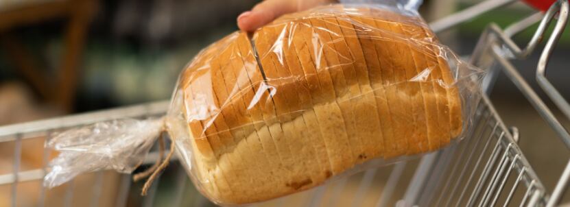 Loaf of bread and packaging