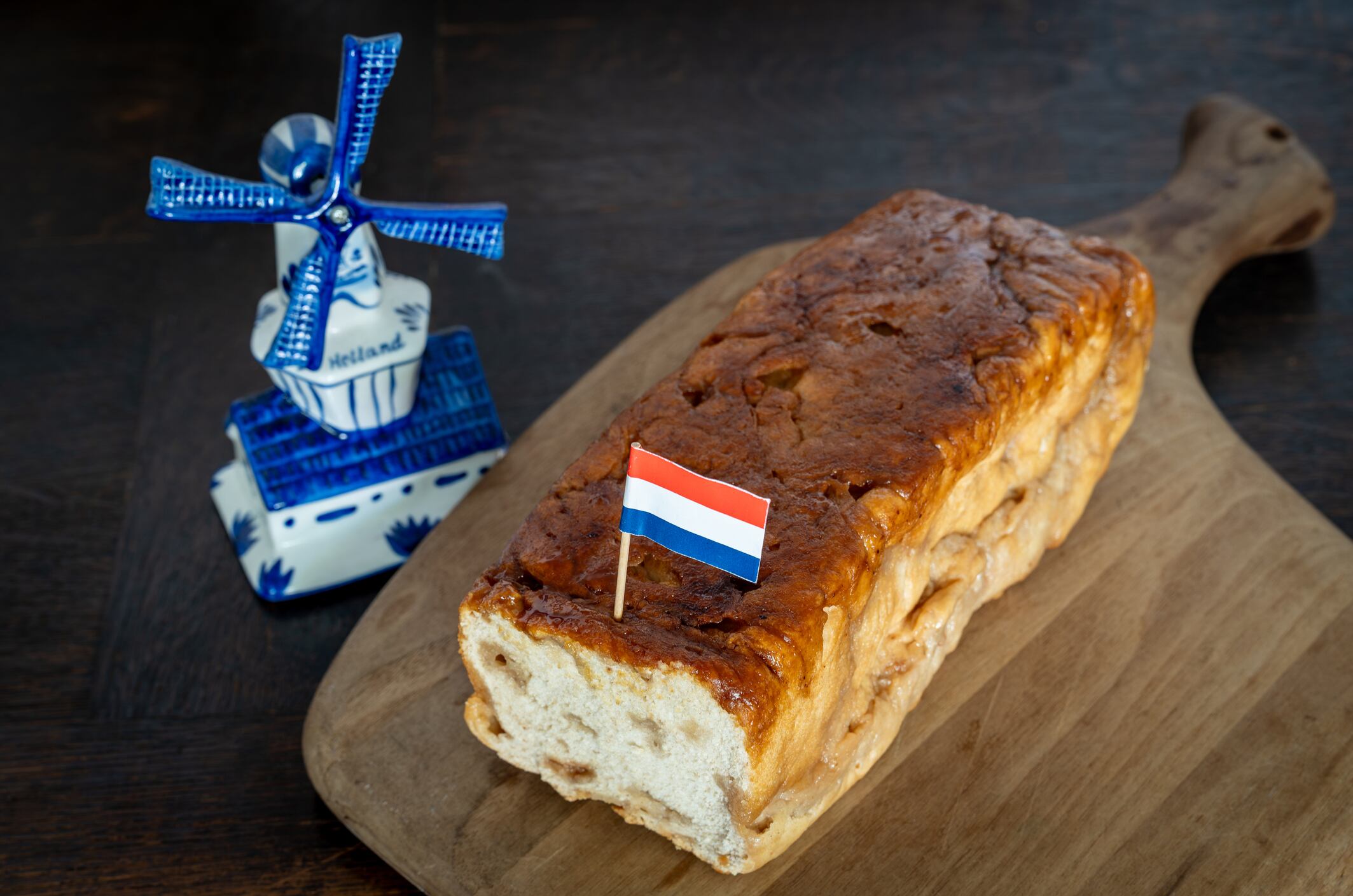 Dutch flat in traditional Dutch bread