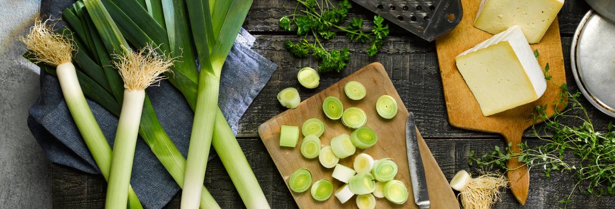 Leeks and cheese