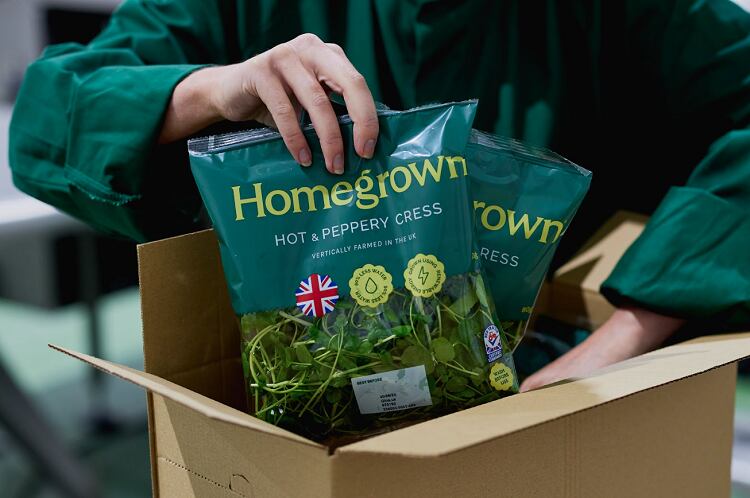 Branded vertical farming-grown salad