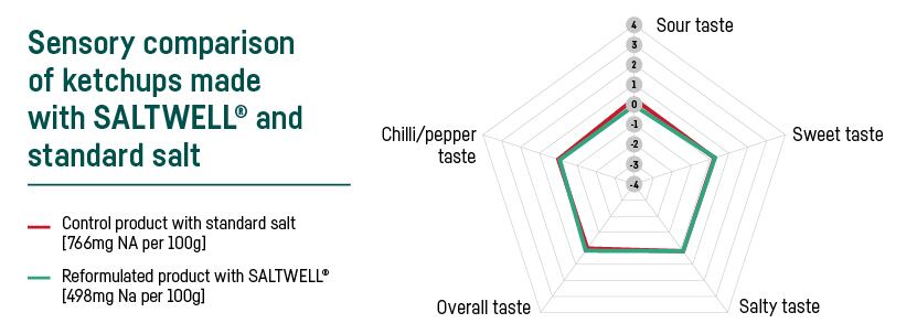 Sensory comparison of ketchups made with Saltwell and standard salt