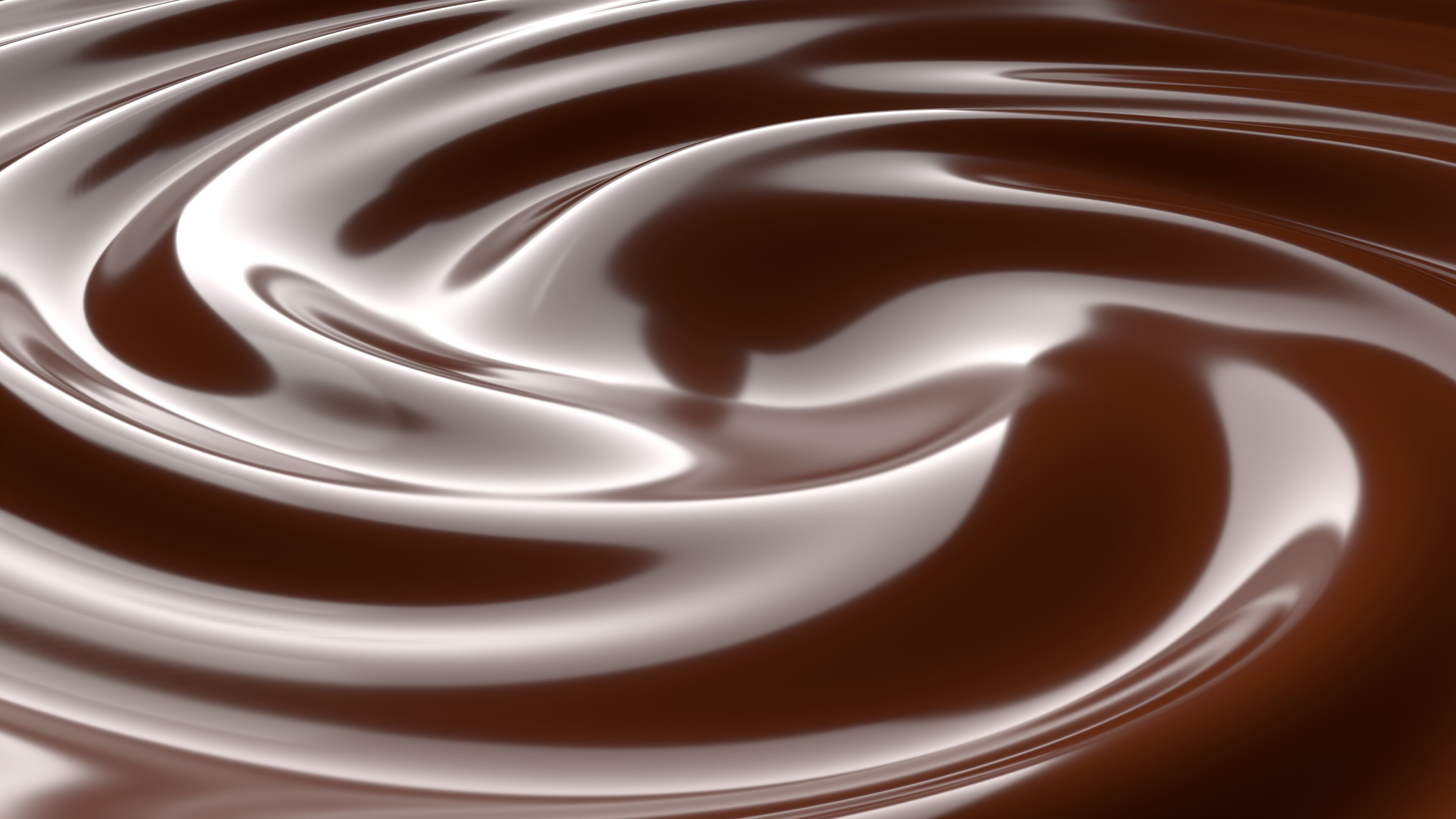 Chocolate Milk Melted Swirl Background 3D Render Illustration