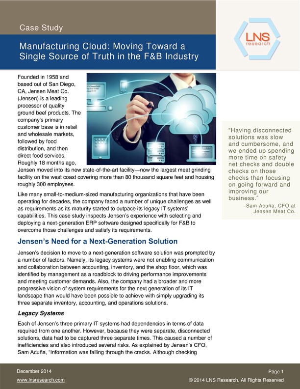 Jensen Meat Company – A Plex Cloud ERP Success Story