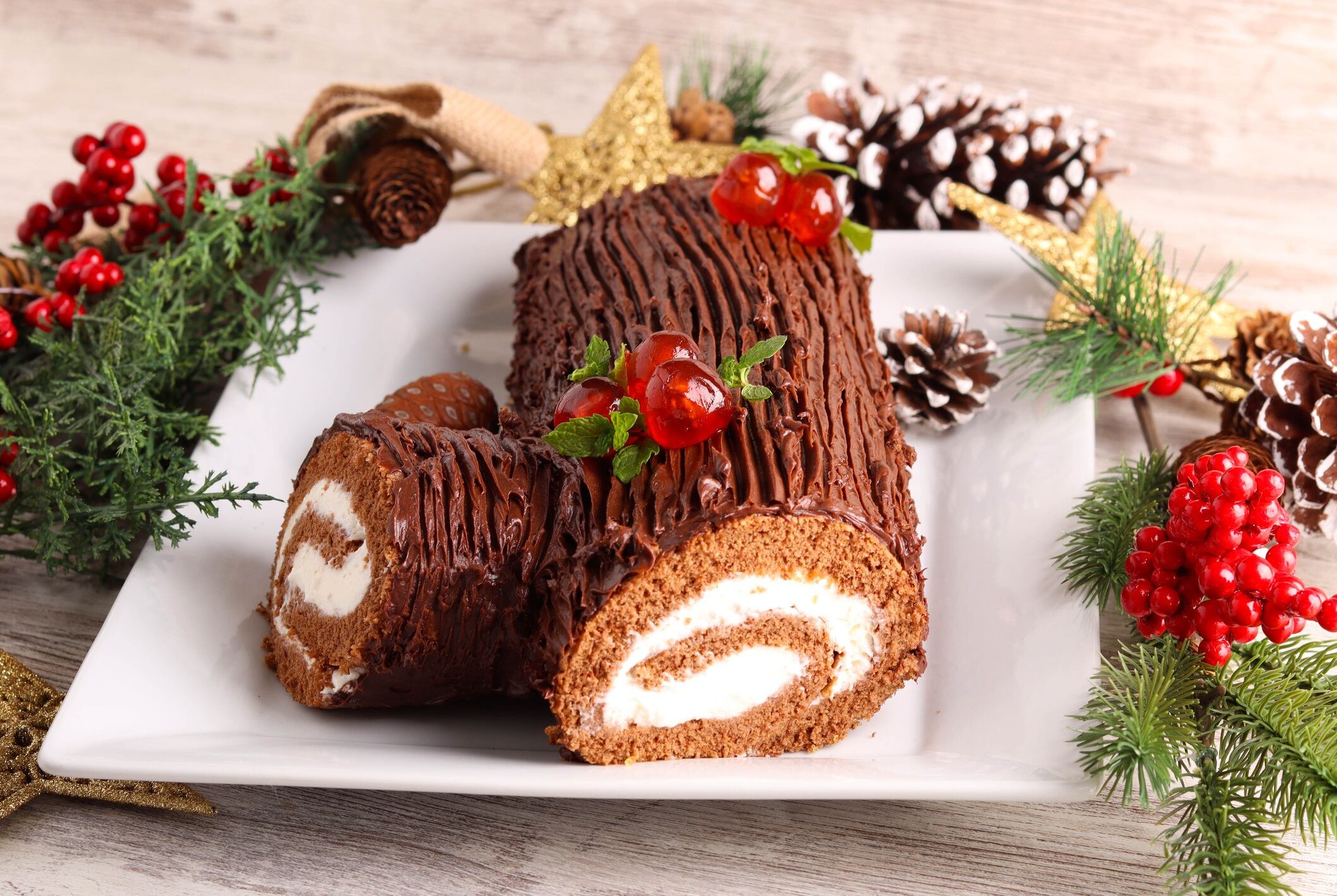 Yule log or Buche de Noel