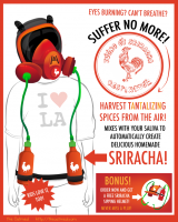 Matthew Inman, author of webcomic The Oatmeal, offered a tongue-in-cheek solution to the sriracha emissions problem. Photo: The Oatmeal