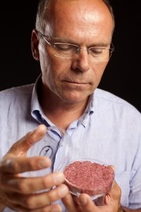 Dr Mark Post presented the first lab grown hamburger in London