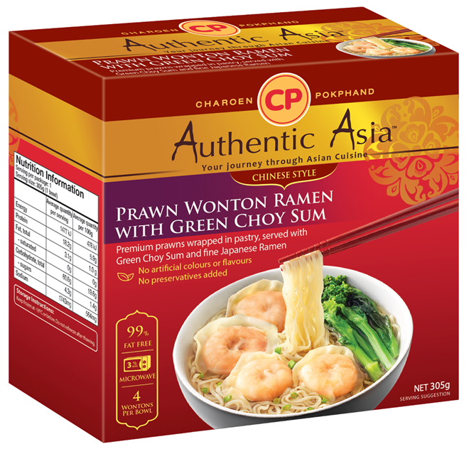 CP Authentic Asia Prawn Wonton Ramen with Green Choy Sum