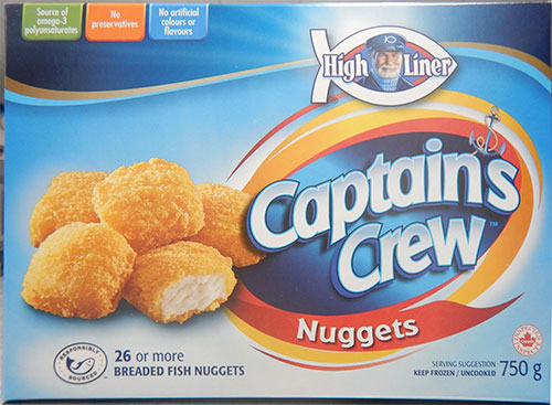 High Liner Captain's Crew brand breaded fish nuggets