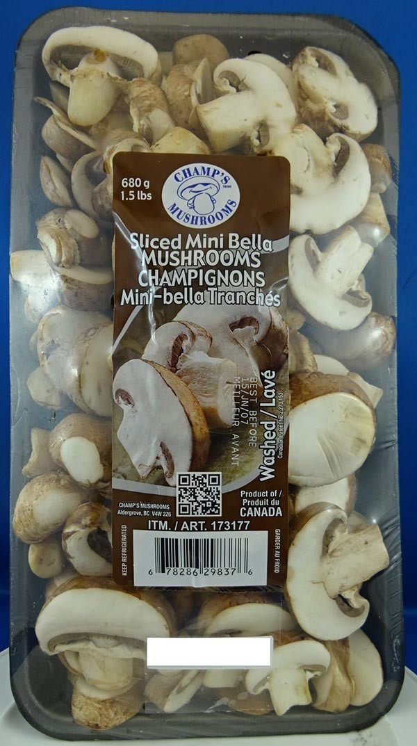 Sliced Mini Bella Mushrooms