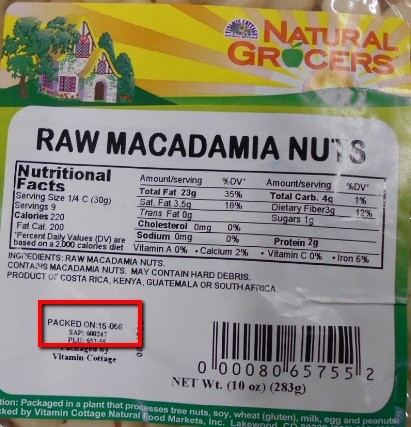 Salmonella in macadamia nuts