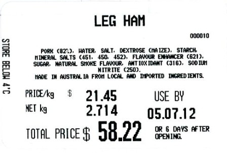 Sliced leg ham recalled Down Under over potential Listeria contamination