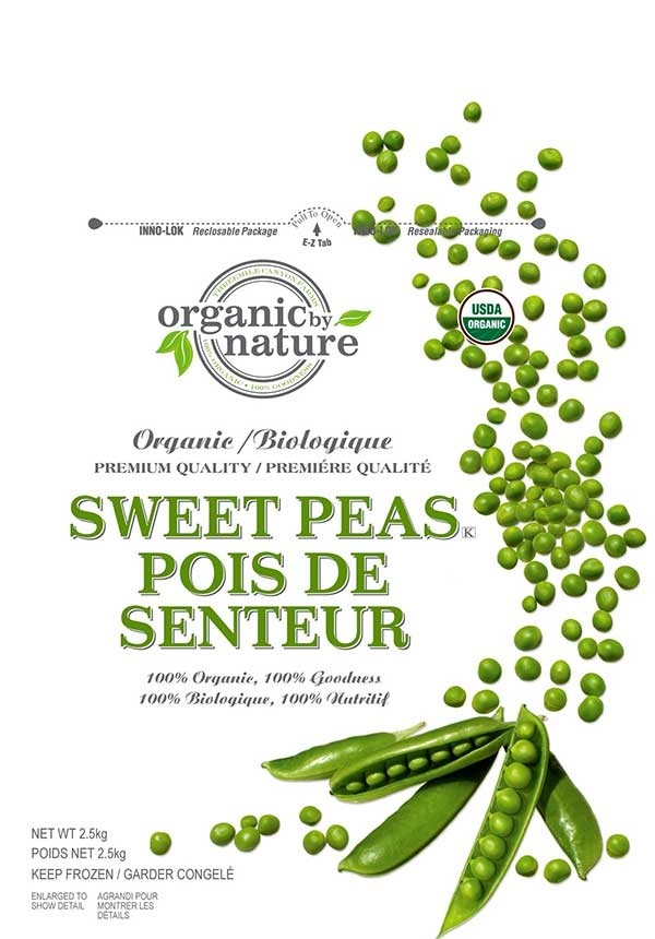 Organic by Nature brand frozen Organic Sweet Peas