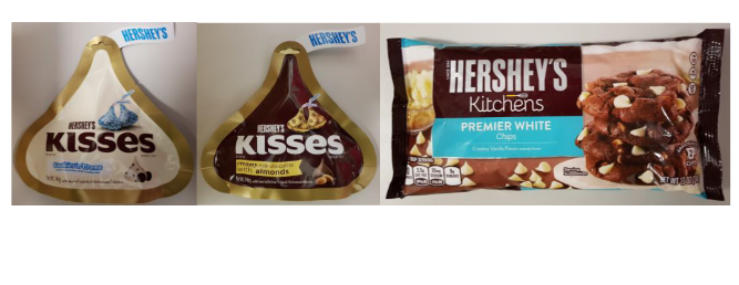 Recalled Hershey products