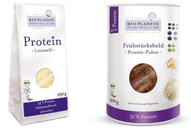 Bioplanète Protein-Leinmehl and Frühstücksheld