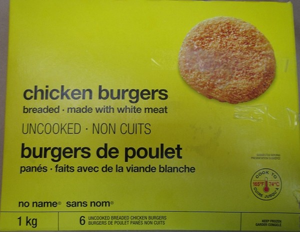 No Name brand Chicken Burgers 