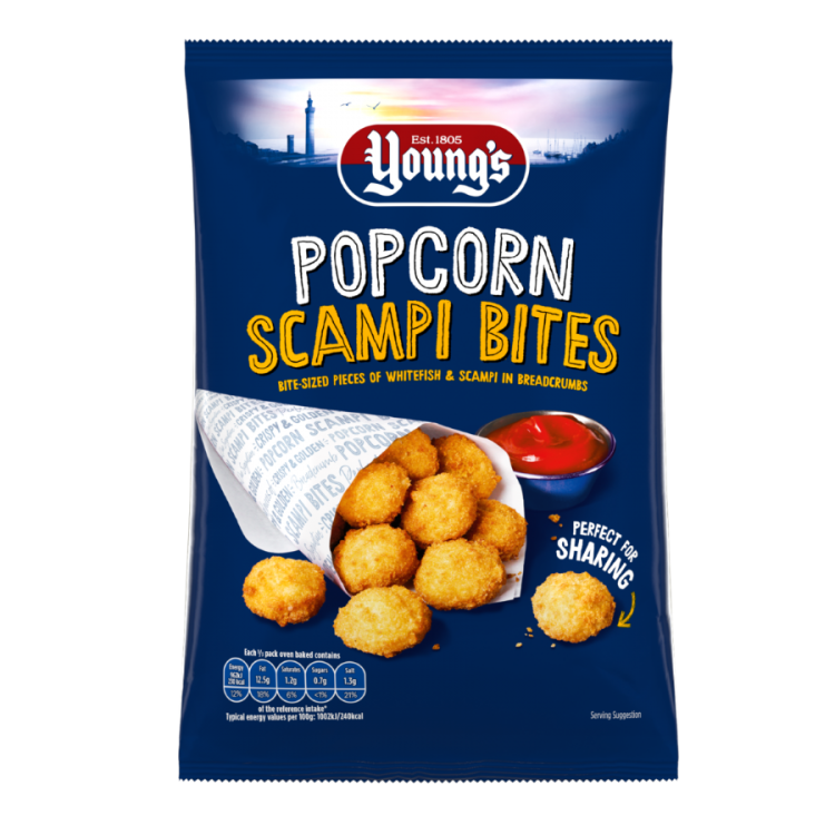 Young's targets snacking with popcorn scampi bites