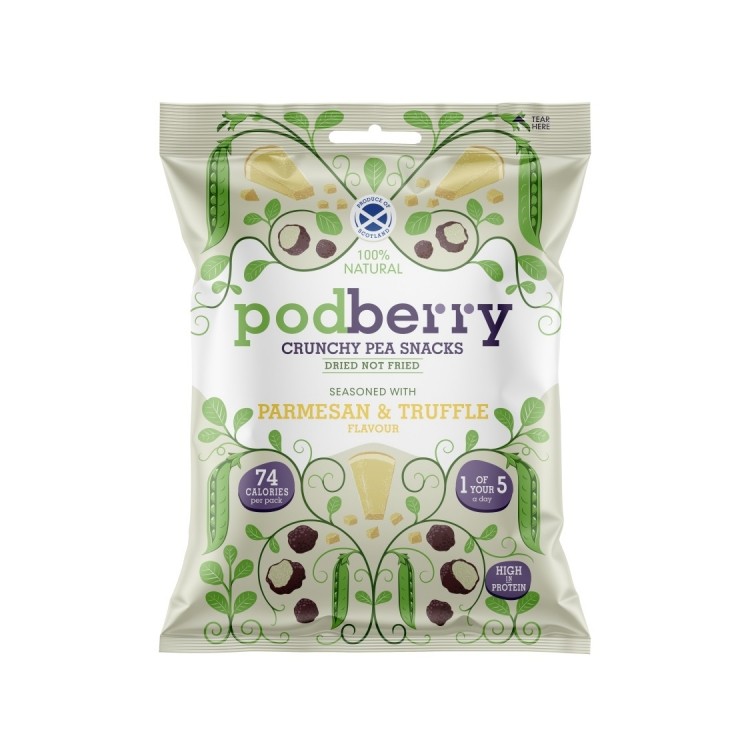 Podberry 'dried not fried' pea snacks