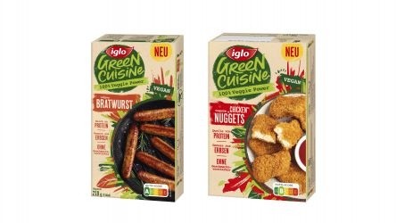 Vegan bratwurst and chicken nuggets