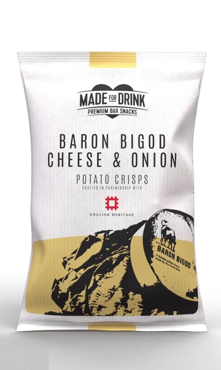Gastronomic spin on the humble cheese & onion crisp