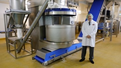 Bells Food Group MD Ronnie Miles and the new pastry kit at the firm's Shotts factory