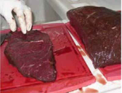 Picture: LGC. Horse meat being prepared for testing and for standard reference material production