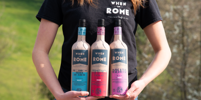 When in Rome has developed a paper bottle with a carbon footprint 84% lower than a single-use glass bottle. Image source: When in Rome