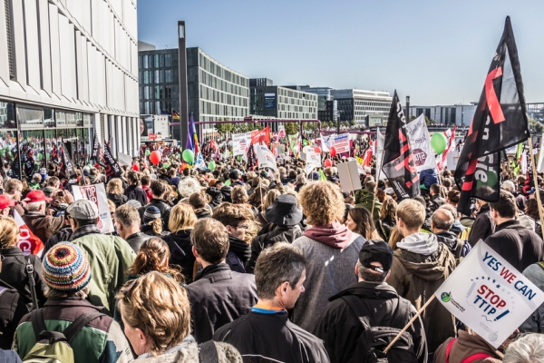 Anti TTIP demo in Berlin, Oct 2015 Copyright anandoart