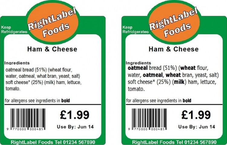 Allergens must be highlighted on food labels under the upcoming EU regulations