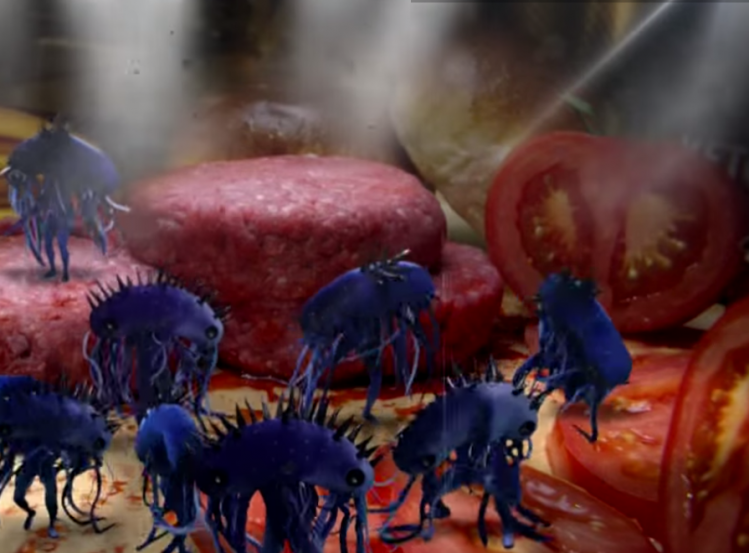 "Don't let E. coli mosh with your food," warns this public service announcement from FSIS.