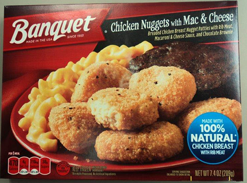 BANQUET branded Chicken Nuggets with Mac & Cheese meal