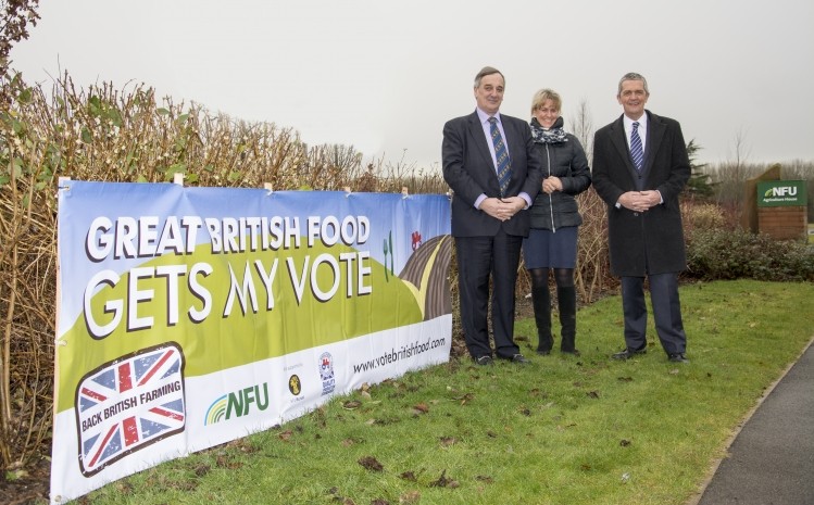 Vote for British food, urged Meurig Raymond and deputy presidents Minette Batters and Guy Smith