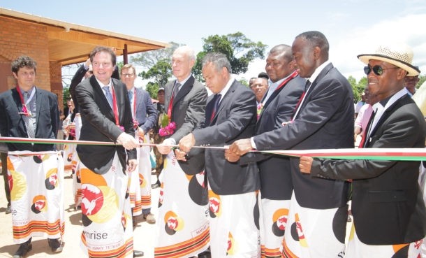 The ribbon-cutting ceremony: New plant means that every step in the processing of vanilla can now be performed locally on the east African Island
