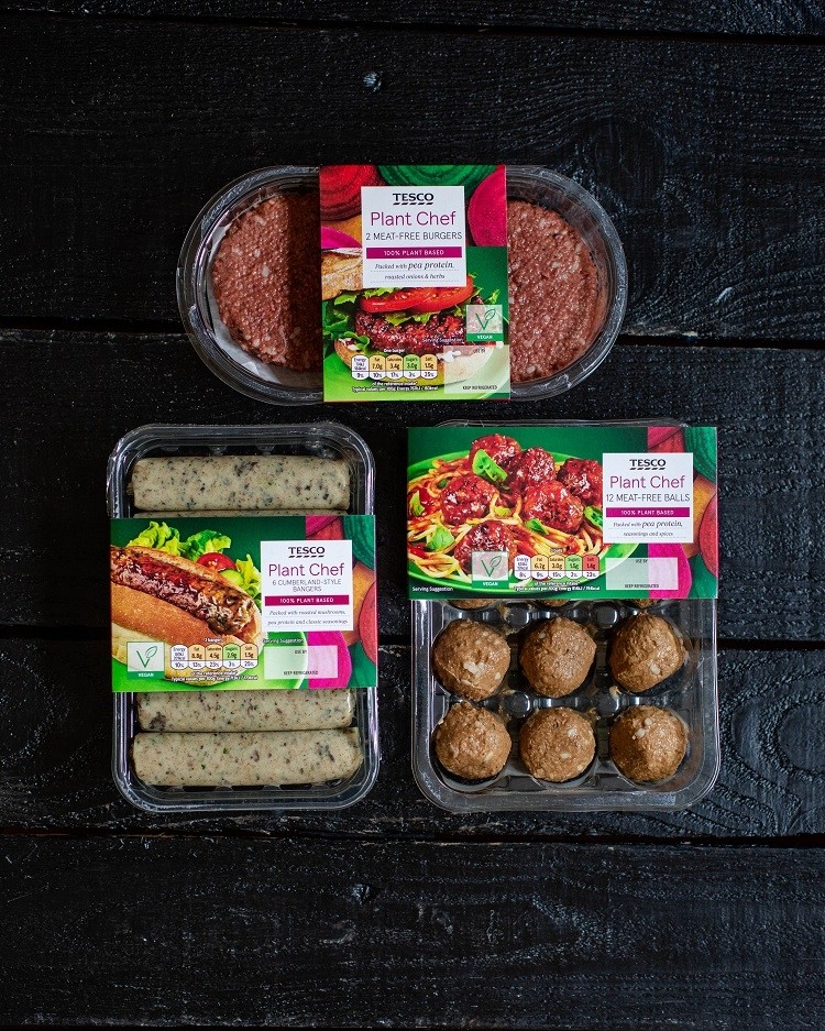 Tesco has launched a new own-brand line of plant-based foods: Plant Chef ©Tesco