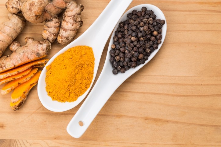 A turmeric and black pepper combination enhances bioavailability of curcumin absorption in body for health benefits, it's believed. Image: Getty/ThamKC