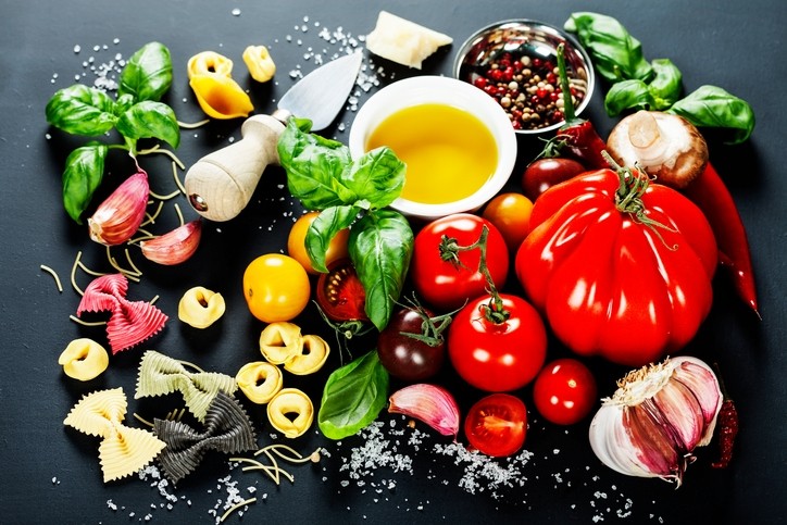 Eating foods associated with a Mediterranean diet could promote health in old age ©iStock/klenova