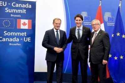 Donald Tusk (left) president of the European Council was a key player in the CETA deal