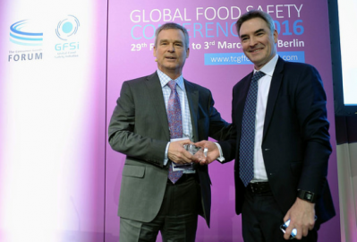 Picture: GFSI/Flickr. Mike Robach (left) incoming chairman of the board and John Carter in Berlin