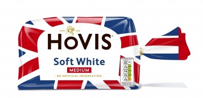 The Union flag packaging will run across three Hovis Soft White brands from April to promote the shift back to British wheat