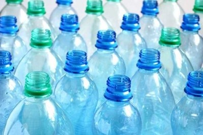 Bottles made with RPET flakes