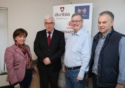 From left: Diane Dodds MEP; Pim van Ballekom, vice president of the EIB;Tony O’Neill, Dunbia's deputy chief executive; Malcolm Keys pork producer